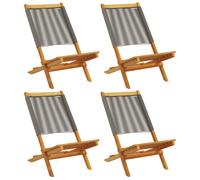 (grey, 4 pcs) vidaXL Garden Chairs Outdoor Dining Chair Solid Wood Acacia and Polypropylene