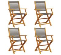 (grey, 4 pcs) vidaXL Garden Chairs Seating 2 pcs Beige Solid Wood Acacia and Polypropylene