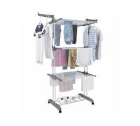 (Grey) 4 Tier Extra Large Clothes Airer Indoor Foldable Outdoor Laundry Dryer Rack Line