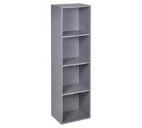 Urbn-Living Urbnliving Height 106Cm 4 Tier Wooden Bookcase Shelving Colour Grey Display Storage Shelf Unit Wood