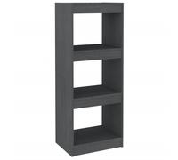 (grey, 40 x 30 x 103.5 cm) vidaXL Book Cabinet/Room Divider Storage Book Rack Bookshelf Solid Wood Pine