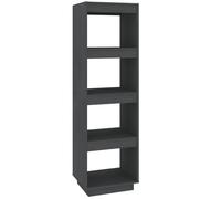vidaXL Book Cabinet/Room Divider Grey 40x35x135 cm Solid Pinewood