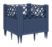 vidaXL Garden Planter with Pegs Blue Grey 43.5x43.5x43.5 cm PP, Grey