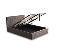 (Grey, 4FT Small Double) Frome Ottoman Gas Lift Storage Bed