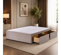 (Grey, 4ft Small Double (with 2 Drawers)) Divan Bed Base Upholstered Plush Velvet with 2 &4 Drawer Storage Option