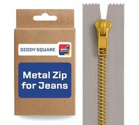 Grey 5" / 12.5cm Jeans Zip - Metal Tooth Replacement for Denim | Brass teeth, polyester tape, ideal for trousers, purses, bags, pouches & jackets, easy to sew, smooth slider