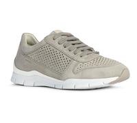 (Grey, 5 (Adults')) Geox D Sukie B Leather Women's Light Grey Trainers