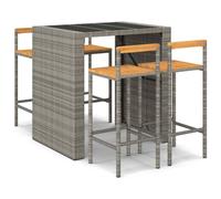 Garden Bar Set Bar Table and Chair Poly Rattan and Solid Wood Acacia vidaXL