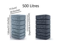 500 Litre Tower Stone Rainwater Tank Kit, Water Butt - Smooth Grey