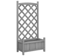 Planter with Trellis Raised Bed Garden Planter Brown Solid Wood Fir vidaXL
