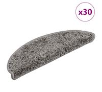 Stair Mats Grey 56x17x3 cm 100% PP Tufted Non-Slip Washable 30 pcs Heavy-Duty XL