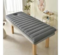 Grey 5cm,80 * 190cm S,Portable Massage Table Beauty Bed Topper 5Cm Thickness Memory Foam Lash Bed Topper for Massage Table/Bed with Face Hole for SPA Couch Salon