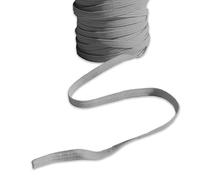Grey 5mm Elastic Cord Flat Stretchy Thread Hat Elastic Cord Thin Elastic Beading String For Masks Hats Jewellery Crafts Hair Accessories Threading Tags (Grey - 5mm - 5 Meters)