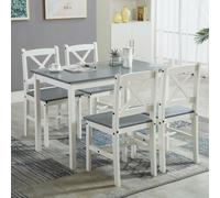 (Grey) 5pc MCC Classic Wooden Dining Table Set