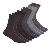 (Grey, 6-11) 5 Pairs Mens Crew Calf Everyday Socks Casual Ribbed Plain Cotton Rich Multipack Classic Breathable Work Black Size 6 7 8 9 10 11 Uk