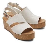 (Grey, 6 (Adults')) TOMS Claudine Nylon Women's Natural Wedges