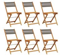 (grey, 6 pcs) vidaXL Bistro Chairs Outdoor Dining Chair Solid Wood Acacia and Polypropylene