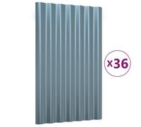 (grey, 60 x 36 cm) vidaXL 12/36x Roof Panels Powder-coated Steel Corrugated Multi Colours/Sizes