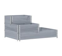 vidaXL 3-Tier Raised Bed Grey 120x80 cm Solid Wood Pine 4010315, Grey