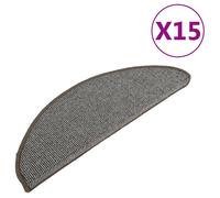 vidaXL Carpet Stair Treads 15 pcs Grey 65x21x4 cm, Grey