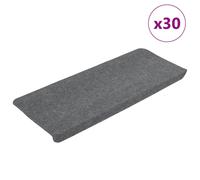 (grey, 65 x 24.5 x 3.5 cm/ 30 pcs) vidaXL Self-adhesive Stair Mats Carpet Stair Treads Stair Step Protector Rug