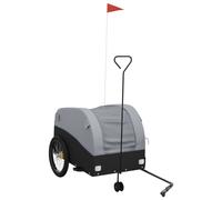 (grey, 68 x 133 x 68 cm) vidaXL Bike Cargo Trailer Bike Cart Bicycle Cargo Trailer Bike Wagon Iron