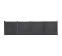 (grey, 699 x 186 cm) vidaXL Fence Panel Set Patio Fence Board Garden Fence Post Ending Bar WPC