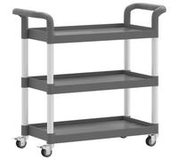 vidaXL 3-Tier Trolley Grey 77x34x72 cm Aluminium UK