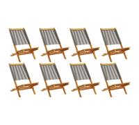 (grey, 8 pcs) vidaXL Garden Chairs Outdoor Dining Chair Solid Wood Acacia and Polypropylene