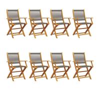 (grey, 8 pcs) vidaXL Garden Chairs Seating 2 pcs Beige Solid Wood Acacia and Polypropylene