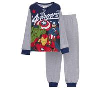 (Grey, 8 Years) Marvel Avengers Pyjamas Boys Luxury Full Length Pjs Gift Boxed Hero Nightwear