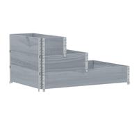 vidaXL 3-Tier Raised Bed Grey 120x80 cm Solid Wood Pine, Grey