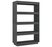 vidaXL Book Cabinet / Room Divider Solid Pinewood Grey 80x35x135 cm