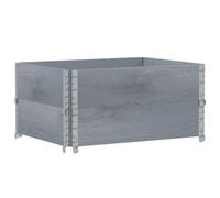 vidaXL Pallet Collars 2 pcs Grey 80x60 cm Solid Wood Pine