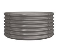 (grey, 80 x 80 x 36 cm) vidaXL Garden Planter Flower Pot Planter Pot Powder-coated Steel Raised Bed