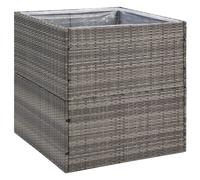 (grey, 80 x 80 x 80 cm) vidaXL Garden Planter Outdoor Planter Flower Patio Pot Plant Box Poly Rattan