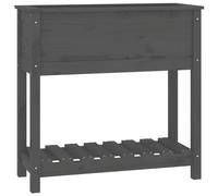 (grey, 82.5 x 34.5 x 81 cm) vidaXL Solid Wood Pine Planter with Shelf Plant Raised Bed Multi Colours/Sizes