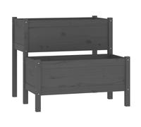 (Grey, 84.5 x 84 x 75 cm) vidaXL Solid Wood Pine Planter Raised Bed Multi Colours 110/84.5x84x75 cm