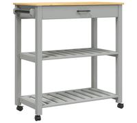 (grey, 84 x 40 x 90 cm) vidaXL Kitchen Trolley Rolling Cart Storage Cart Trolley MONZA Solid Wood Pine