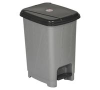 URBNLIVING 8L Grey Plastic Hands Free Mini Pedal Bin Recycle Trash Kitchen Bathroom Office Toilet Waste Garbage Storage Dustbin Basket