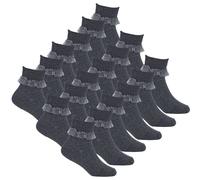 (Grey - 9 Pairs, 4-5.5) 9 Pairs Girls 3 Pack Frilly Socks Organza Lace Frill Ruffle Back To School Cotton Rich Cute Uniform Bundle Multipack Multibuy Size 6-5.5