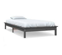 Vidaxl Bed Frame Grey 90X190 Cm Single Solid Wood Pine