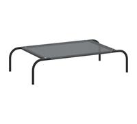 vidaXL Raised Dog Bed Grey 90 x 50 x 20 cm Textilene and Steel, Raised Dog Bed, Outdoor Dog Bed, Cooling Dog Bed