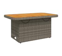 (grey, 90 x 55 x 71 cm) vidaXL Garden Table Outdoor Table Dining Table Poly Rattan and Acacia Wood