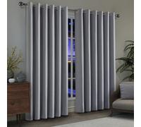 (Grey, 90" X 90" - (228cm x 228cm)) Thermal Insulated Curtains 100% Blackout Ring-Top Eyelet Curtain Panel with Tiebacks