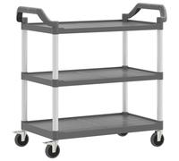 (grey, 99 x 50 x 96 cm) vidaXL 3-Tier Trolley Serving Cart Kitchen Storage Serving Trolley Aluminium