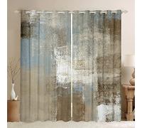 Grey Abstract Curtains Brown Ombre Curtains & Drapes,Gradient Grunge Blackout Curtains Watercolor Tie Dye Bedroom Curtains,Oil Painting Window Treatment Hippie Fluid Room Decor 66x90,2 Panels