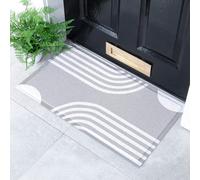 Grey Abstract Lines Indoor & Outdoor Doormat - 70x40cm Artsy Mats Grey 40cm x 70cm