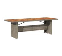 Garden Table with Wooden Top Coffee Table Outdoor End Table Poly Rattan vidaXL