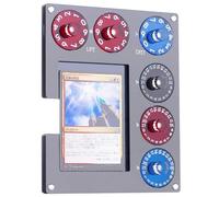Grey Acrylic Commander EDH Command Zone Tray Panel with Life, Damage, Cast Dial Counter Compatible with Magic The Gathering Deck, MTG Life Counter Accessories